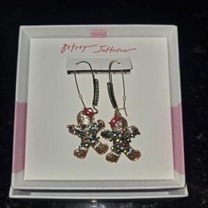 Betsey Johnson Gold Gingerbread Earrings
